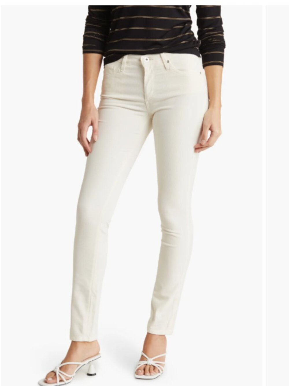 AG Ivory The Farrah Skinny Velvet Skinny Pants Jeans size 26